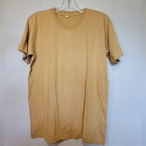 Jazz Mens Short Sleeve Crew Neck‎ T-Shirt Tan Size Medium New